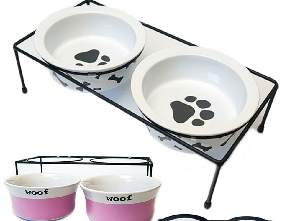 x660 犬 食器 スタンド 陶器 犬用 食器台 いぬ 皿 猫 餌入れ 猫用 水入れ ペット ねこ フード ボウル ペット用 器 | iikuru